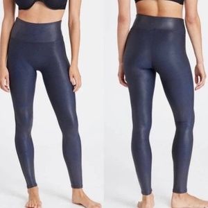 NWT Spanx Faux Leather Legging Blue Small